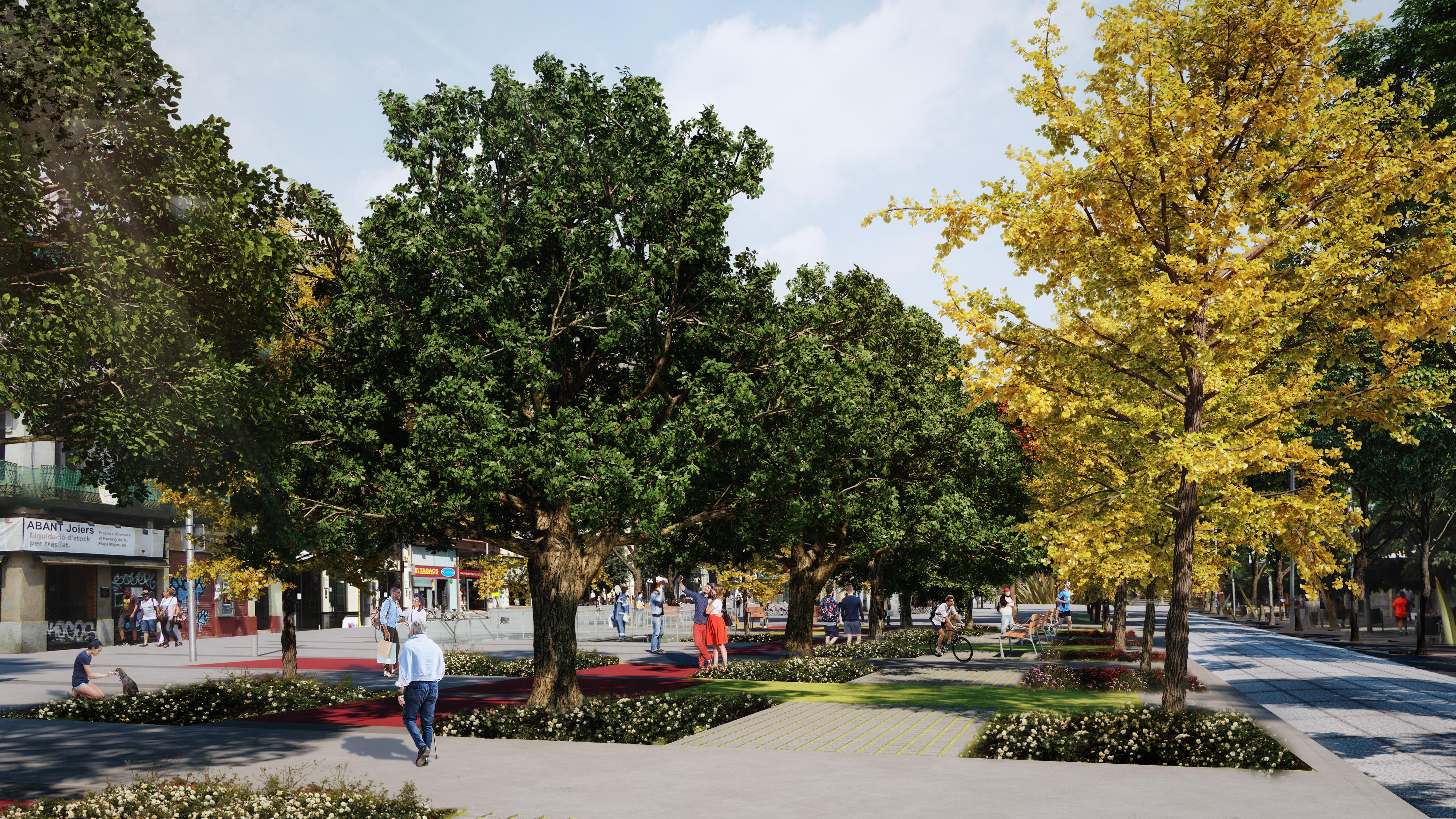 Render del disseny del nou passeig de la Plaça Major | Cedida