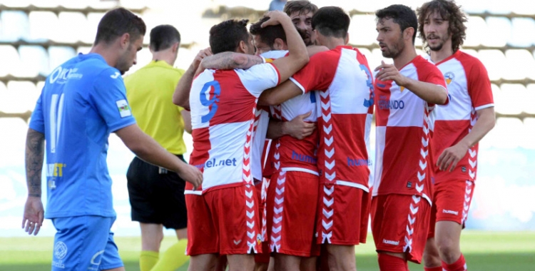 Juanjo Ciércoles celebra el seu primer gol com a arlequinat