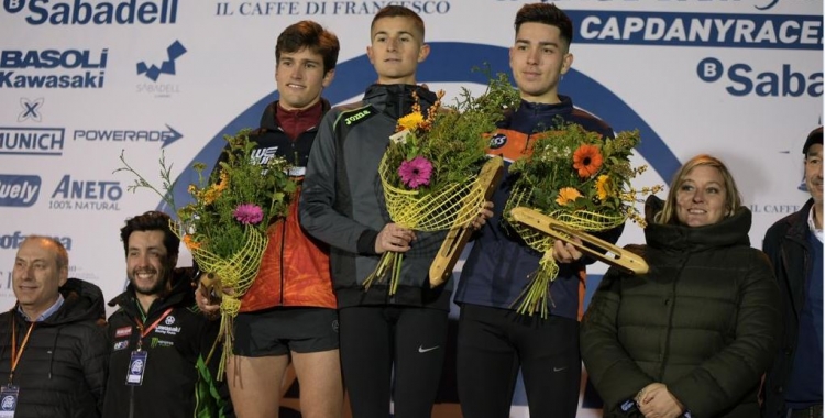 Jordi Torrents, Llorenç Esteve i Roger Sans, en el podi de la cursa dels cinc quilòmetres | Roger Benet