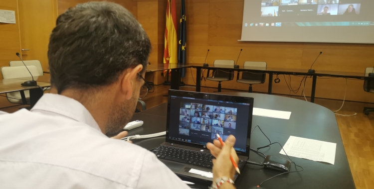 El president del Consell, Ignasi Gimenez, durant la roda de premsa | Cedida 