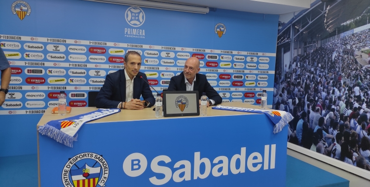 Morilla-Giner, president del CES, i Xavier Comerma, director territorial de Catalunya del BS | Sergi Park 