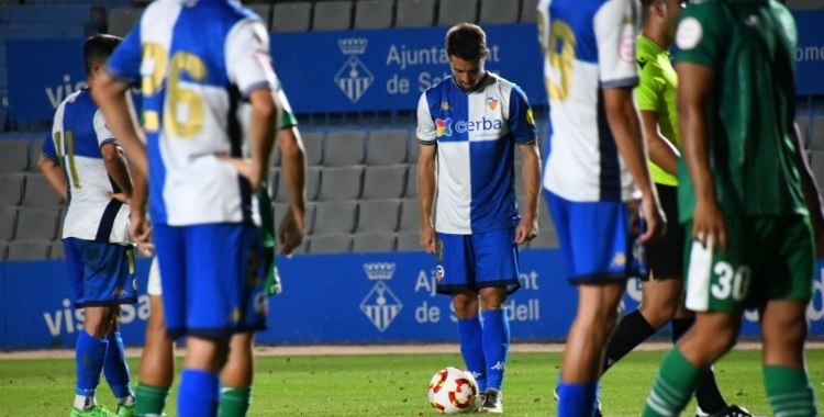 Sergio Cortés, abans de marcar el gol de falta a la Copa Federació | CES