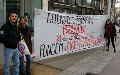 Una de les accions per donar a conèixer Marea Pensionista | Cedida