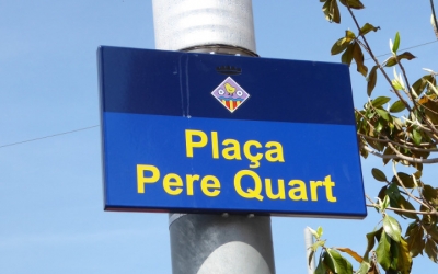 Placa dedicada a Joan Oliver | Cedida