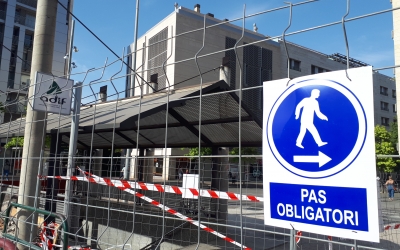 Estat de les obres a l'exterior de l'estació de Sabadell Centre/ Karen Madrid