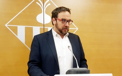 Juli Fernàndez en la compareixença pública d'aquest migdia