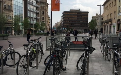 Les escales per baixar a l'estació Sabadell Plaça Major