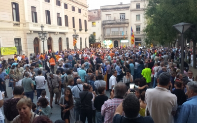 Aspecte de la plaça de Sant Roc a l'inici de la concentració | Pau Duran