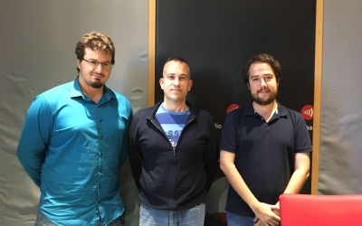 David Matanza (Eurek Technologies), José Antonio Ruiz (Solucions geogràfiques) i el regidor Edu Navarro. 