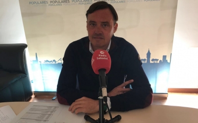 El portaveu del Partit Popular aquest matí en roda de premsa | Mireia Sans