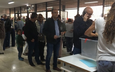 Imatge de l'última votació celebrada a Sabadell, durant el referèndum de l'1 d'octubre.