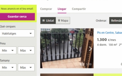 Cerca de pisos de lloguer a Sabadell | Captura