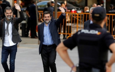 Jordi Cuixart i Jordi Sànchez a les portes del Tribunal Suprem | Cedida