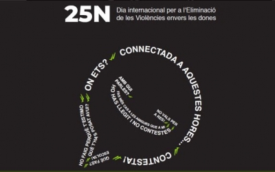 Cartell del gran acte central del dia 25 de novembre, creat per Jordi Catllà Font, estudiant de l'escola Illa | Cedida