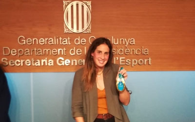 Erika Villaécija amb la medalla d'or aconseguida a Dubai l'any 2010 | Jordi Sánchez