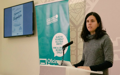 La regidora de Drets Civils i Gènere Míriam Ferràndiz a la roda de premsa de la presentació del programa | Ajuntament de Sabadell