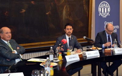 Damià Calvet (al centre) amb Blai Costa (a la dreta) i Joan Roca (a l'esquerra) | Cedida