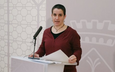 Glòria Rubio, durant la presentació del Pla de Formació per a Entitats i Persones Voluntàries/ Ajuntament de Sabadell