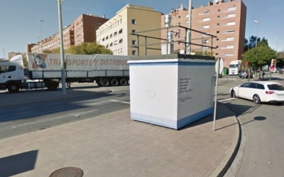 Imatge de l'estació que mesura la contaminació atmosfèrica a la Gran Via |Arxiu