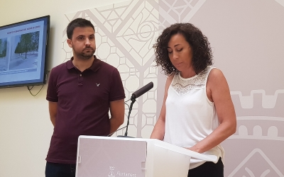 Montse González i Pol Gibert en roda de premsa