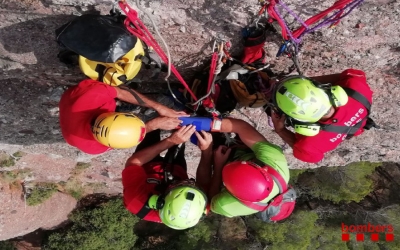Exercici de rescat fet ahir a la Mola/ Bombers