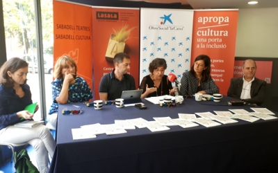 Els responsables de LaSala, en roda de premsa/ Karen Madrid