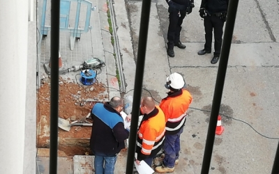 Imatge de l'actuació a la Maternitat d'Elna per habilitar el servei d'aigua | Arxiu