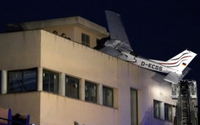 L'avioneta sinistrada a la gasolinera de Badia/ ACN