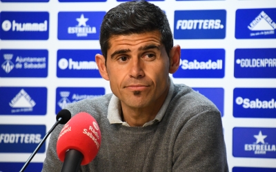 Hidalgo, a la roda de premsa posterior al partit del Llagostera | Críspulo Díaz