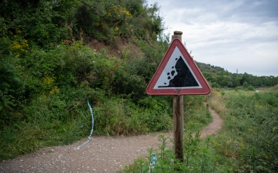 Un dels trams afectats per esllavissades al Ripoll/ Roger Benet