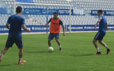 Boris, en un dels primers entrenaments grupals a la Nova Creu Alta | CE Sabadell