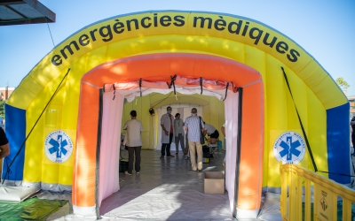 Exterior d'una de les carpes de cribratge de Sabadell/ Roger Benet