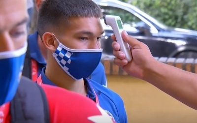 Control de temperatura al Sabadell durant el 'playoff' | Footters