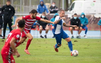 Ángel, durant el partit de pretemporada contra el Badalona | Roger Benet