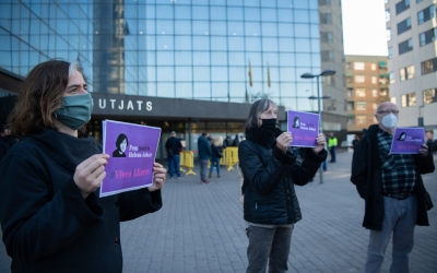 Concentració d'aquest matí als Jutjats de Sabadell/ Roger Benet