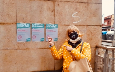 Mercè Cantero, primera coordinadora local de Junts per Sabadell, en una acció de la formació | Cedida