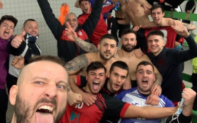 Alegria a l'Amics del Pou després de la gran victòria davant l'Olímpic Floresta | Cedida