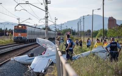 Imatges de l'aeronau accidentada a l'Aeroport de Sabadell | Ràdio Sabadell