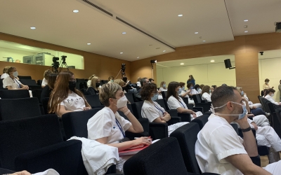 Professionals de la infermeria, en la jornada d'avui al Taulí/ Hospital de Sabadell