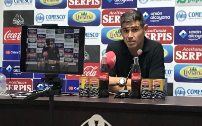 Hidalgo dissabte a la sala de premsa del Collao | Adrián Arroyo