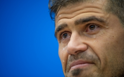 Antonio Hidalgo s'ha acomiadat a la sala de premsa de la Nova Creu Alta | Roger Benet