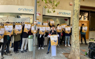 La portaveu d'Arran durant la lectura del manifest | Jordi Deig