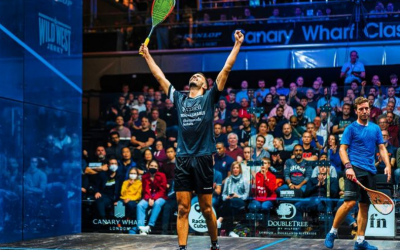 Pajares celebrant la seva victòria contra Castagnet al Canary Wharf de Londres | Instagram