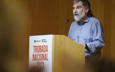 El president d'Òmnium, Jordi Cuixart, parlant a la Trobada Nacional de l'entitat, a Vic, el 6 de novembre de 2021 | Cedida