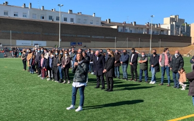 L'alcaldessa Marta Farrés durant l'homenatge | Oriol Ferran