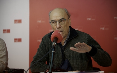 Carmel Montllor durant la roda de premsa d'aquesta tarda | PSC