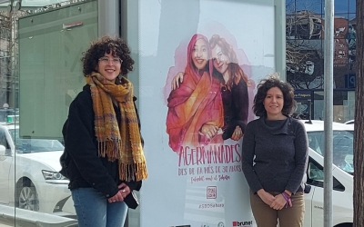 Mestras i Morell, al costat de la nova imatge de l'argermanament/ Karen Madrid