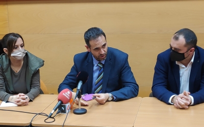 Farrés, Giménez i Ballart, després de la reunió d'alcaldies | Pau Duran