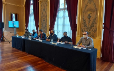 Representants de les entitats sabadellenques, al Teatre Principal/ Karen Madrid