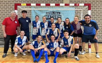 Celebració de la victòria davant el Santa Ana | @FSSabadellFem